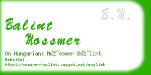 balint mossmer business card